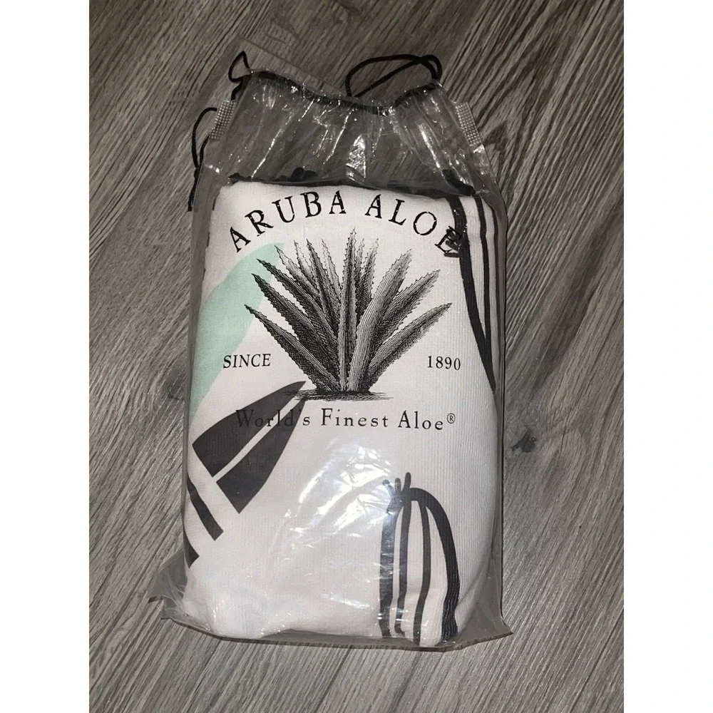 Aruba Aloe Round Beach Towel With Fringe Trim 60